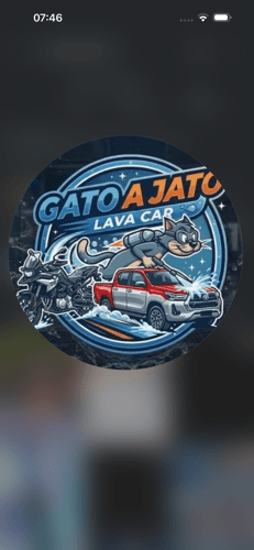 Logo de gato a jato lava Car